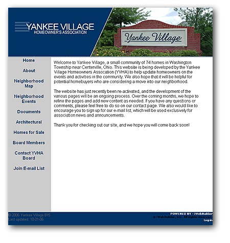 Homeowners Association Website Sample